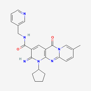 7-cyclopentyl-6-imino-13-methyl-2-oxo-N-(pyridin-3-ylmethyl)-1,7,9-triazatricyclo[8.4.0.03,8]tetradeca-3(8),4,9,11,13-pentaene-5-carboxamide