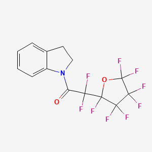 molecular formula C14H8F9NO2 B11614795 1-(2,3-dihydro-1H-indol-1-yl)-2,2-difluoro-2-(2,3,3,4,4,5,5-heptafluorotetrahydrofuran-2-yl)ethanone 