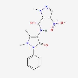 N-(1,5-dimethyl-3-oxo-2-phenyl-2,3-dihydro-1H-pyrazol-4-yl)-1-methyl-4-nitro-1H-pyrazole-5-carboxamide