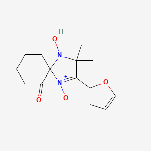 4-Hydroxy-3,3-dimethyl-2-(5-methylfuran-2-yl)-1,4-diazaspiro[4.5]dec-1-en-6-one 1-oxide