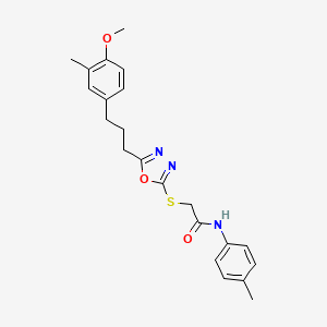 2-({5-[3-(4-methoxy-3-methylphenyl)propyl]-1,3,4-oxadiazol-2-yl}sulfanyl)-N-(4-methylphenyl)acetamide