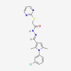 N'-[(E)-[1-(3-Chlorophenyl)-2,5-dimethyl-1H-pyrrol-3-YL]methylidene]-2-(pyrimidin-2-ylsulfanyl)acetohydrazide