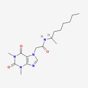 2-(1,3-dimethyl-2,6-dioxo-1,2,3,6-tetrahydro-7H-purin-7-yl)-N-(octan-2-yl)acetamide