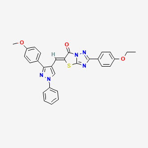 B11615518 (5Z)-2-(4-ethoxyphenyl)-5-[[3-(4-methoxyphenyl)-1-phenylpyrazol-4-yl]methylidene]-[1,3]thiazolo[3,2-b][1,2,4]triazol-6-one CAS No. 623935-44-4