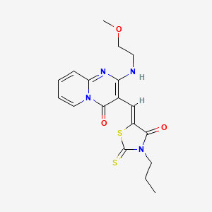 2-[(2-methoxyethyl)amino]-3-[(Z)-(4-oxo-3-propyl-2-thioxo-1,3-thiazolidin-5-ylidene)methyl]-4H-pyrido[1,2-a]pyrimidin-4-one