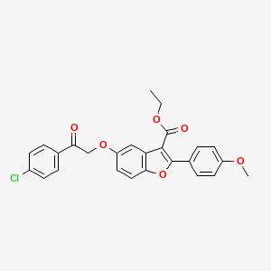 Ethyl 5-[2-(4-chlorophenyl)-2-oxoethoxy]-2-(4-methoxyphenyl)-1-benzofuran-3-carboxylate