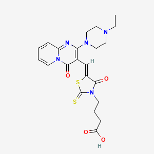 4-[(5Z)-5-{[2-(4-ethylpiperazin-1-yl)-4-oxo-4H-pyrido[1,2-a]pyrimidin-3-yl]methylidene}-4-oxo-2-thioxo-1,3-thiazolidin-3-yl]butanoic acid