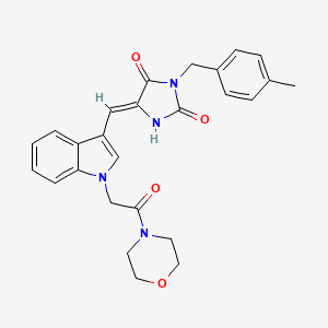 (5Z)-3-(4-methylbenzyl)-5-({1-[2-(morpholin-4-yl)-2-oxoethyl]-1H-indol-3-yl}methylidene)imidazolidine-2,4-dione