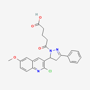 5-[5-(2-chloro-6-methoxyquinolin-3-yl)-3-phenyl-4,5-dihydro-1H-pyrazol-1-yl]-5-oxopentanoic acid