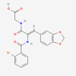 N-[(2Z)-3-(1,3-benzodioxol-5-yl)-2-{[(2-bromophenyl)carbonyl]amino}prop-2-enoyl]glycine