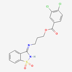 3-[(1,1-Dioxo-1,2-benzothiazol-3-yl)amino]propyl 3,4-dichlorobenzoate