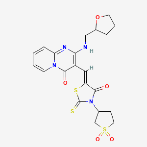 3-{(Z)-[3-(1,1-dioxidotetrahydrothiophen-3-yl)-4-oxo-2-thioxo-1,3-thiazolidin-5-ylidene]methyl}-2-[(tetrahydrofuran-2-ylmethyl)amino]-4H-pyrido[1,2-a]pyrimidin-4-one