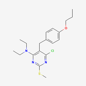 6-chloro-N,N-diethyl-2-(methylsulfanyl)-5-(4-propoxybenzyl)pyrimidin-4-amine