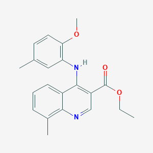 Ethyl 4-[(2-methoxy-5-methylphenyl)amino]-8-methylquinoline-3-carboxylate