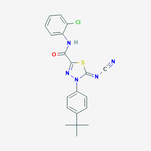 molecular formula C20H18ClN5OS B116159 4-(4-tert-butylphenyl)-N-(2-chlorophenyl)-5-cyanoimino-1,3,4-thiadiazole-2-carboxamide CAS No. 148367-91-3