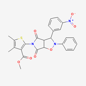 methyl 4,5-dimethyl-2-[3-(3-nitrophenyl)-4,6-dioxo-2-phenylhexahydro-5H-pyrrolo[3,4-d][1,2]oxazol-5-yl]thiophene-3-carboxylate