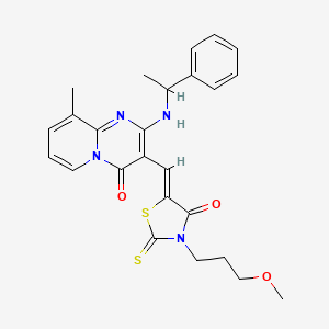 3-{(Z)-[3-(3-methoxypropyl)-4-oxo-2-thioxo-1,3-thiazolidin-5-ylidene]methyl}-9-methyl-2-[(1-phenylethyl)amino]-4H-pyrido[1,2-a]pyrimidin-4-one