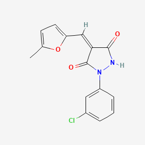 (4Z)-1-(3-chlorophenyl)-4-[(5-methylfuran-2-yl)methylidene]pyrazolidine-3,5-dione