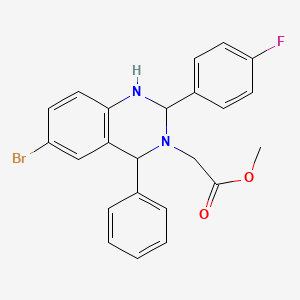 molecular formula C23H20BrFN2O2 B11616094 methyl [6-bromo-2-(4-fluorophenyl)-4-phenyl-1,4-dihydroquinazolin-3(2H)-yl]acetate 