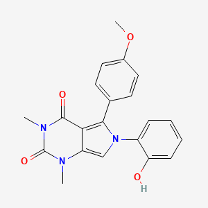 molecular formula C21H19N3O4 B11616363 6-(2-hydroxyphenyl)-5-(4-methoxyphenyl)-1,3-dimethyl-1H-pyrrolo[3,4-d]pyrimidine-2,4(3H,6H)-dione 