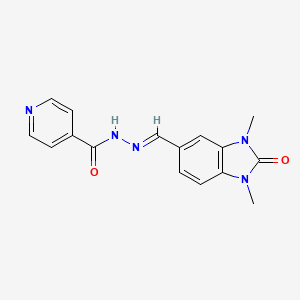 molecular formula C16H15N5O2 B11616559 N'-[(1E)-(1,3-dimethyl-2-oxo-2,3-dihydro-1H-benzimidazol-5-yl)methylene]isonicotinohydrazide 