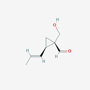 B116166 Cyclopropanecarboxaldehyde, 1-(hydroxymethyl)-2-(1-propenyl)-, [1R-[1alpha,2alpha(E)]]-(9CI) CAS No. 148164-45-8