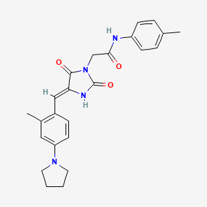 N-(4-methylphenyl)-2-{(4Z)-4-[2-methyl-4-(pyrrolidin-1-yl)benzylidene]-2,5-dioxoimidazolidin-1-yl}acetamide