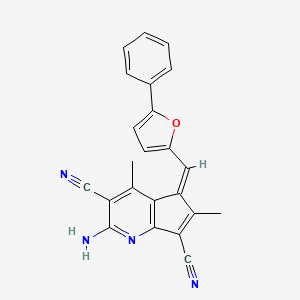 (5Z)-2-amino-4,6-dimethyl-5-[(5-phenylfuran-2-yl)methylidene]-5H-cyclopenta[b]pyridine-3,7-dicarbonitrile