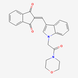 molecular formula C24H20N2O4 B11616640 2-({1-[2-(morpholin-4-yl)-2-oxoethyl]-1H-indol-3-yl}methylidene)-1H-indene-1,3(2H)-dione 