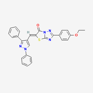 (5Z)-5-[(1,3-diphenyl-1H-pyrazol-4-yl)methylene]-2-(4-ethoxyphenyl)[1,3]thiazolo[3,2-b][1,2,4]triazol-6(5H)-one