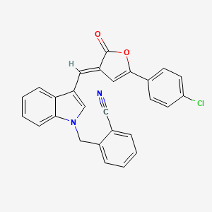 2-[(3-{(E)-[5-(4-chlorophenyl)-2-oxofuran-3(2H)-ylidene]methyl}-1H-indol-1-yl)methyl]benzonitrile