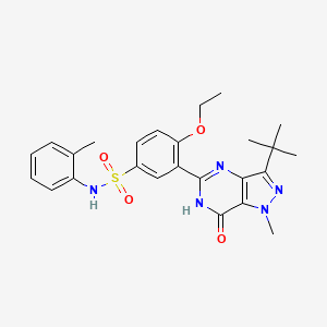 3-(3-tert-butyl-1-methyl-7-oxo-6,7-dihydro-1H-pyrazolo[4,3-d]pyrimidin-5-yl)-4-ethoxy-N-(2-methylphenyl)benzenesulfonamide