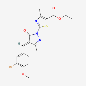 ethyl 2-[(4E)-4-(3-bromo-4-methoxybenzylidene)-3-methyl-5-oxo-4,5-dihydro-1H-pyrazol-1-yl]-4-methyl-1,3-thiazole-5-carboxylate