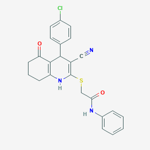 2-{[4-(4-chlorophenyl)-3-cyano-5-oxo-1,4,5,6,7,8-hexahydroquinolin-2-yl]sulfanyl}-N-phenylacetamide