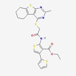 Ethyl 5'-({[(2-methyl-5,6,7,8-tetrahydro[1]benzothieno[2,3-d]pyrimidin-4-yl)thio]acetyl}amino)-2,3'-bithiophene-4'-carboxylate