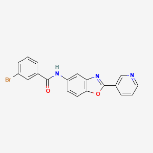 3-bromo-N-[2-(pyridin-3-yl)-1,3-benzoxazol-5-yl]benzamide