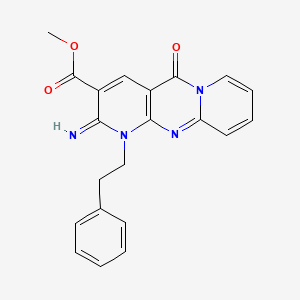 methyl 6-imino-2-oxo-7-(2-phenylethyl)-1,7,9-triazatricyclo[8.4.0.03,8]tetradeca-3(8),4,9,11,13-pentaene-5-carboxylate