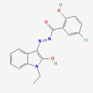 5-chloro-N'-[(3Z)-1-ethyl-2-oxo-1,2-dihydro-3H-indol-3-ylidene]-2-hydroxybenzohydrazide