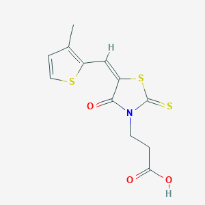 3-[(5E)-5-[(3-methylthiophen-2-yl)methylidene]-4-oxo-2-sulfanylidene-1,3-thiazolidin-3-yl]propanoic acid