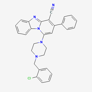 molecular formula C29H24ClN5 B11616833 1-[4-(2-Chlorobenzyl)piperazin-1-yl]-3-phenylpyrido[1,2-a]benzimidazole-4-carbonitrile 