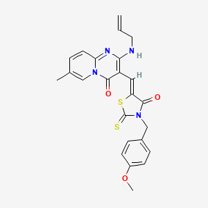 molecular formula C24H22N4O3S2 B11616841 2-(allylamino)-3-{(Z)-[3-(4-methoxybenzyl)-4-oxo-2-thioxo-1,3-thiazolidin-5-ylidene]methyl}-7-methyl-4H-pyrido[1,2-a]pyrimidin-4-one 