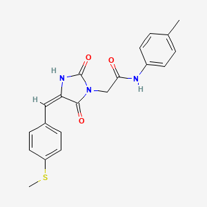 molecular formula C20H19N3O3S B11616879 N-(4-methylphenyl)-2-{(4E)-4-[4-(methylsulfanyl)benzylidene]-2,5-dioxoimidazolidin-1-yl}acetamide 