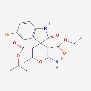 3'-Ethyl 5'-propan-2-yl 2'-amino-5-bromo-6'-methyl-2-oxo-1,2-dihydrospiro[indole-3,4'-pyran]-3',5'-dicarboxylate