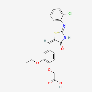 {4-[(E)-{2-[(2-chlorophenyl)amino]-4-oxo-1,3-thiazol-5(4H)-ylidene}methyl]-2-ethoxyphenoxy}acetic acid