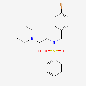 molecular formula C19H23BrN2O3S B11616984 2-{N-[(4-Bromophenyl)methyl]benzenesulfonamido}-N,N-diethylacetamide 