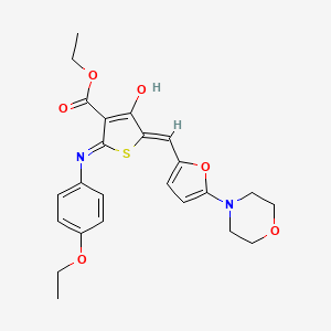 molecular formula C24H26N2O6S B11617016 ethyl (5Z)-2-(4-ethoxyanilino)-5-[(5-morpholin-4-ylfuran-2-yl)methylidene]-4-oxothiophene-3-carboxylate 