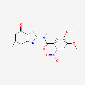 N-(5,5-dimethyl-7-oxo-4,5,6,7-tetrahydro-1,3-benzothiazol-2-yl)-4,5-dimethoxy-2-nitrobenzamide