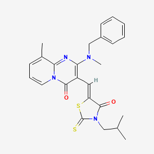 2-[benzyl(methyl)amino]-3-[(Z)-(3-isobutyl-4-oxo-2-thioxo-1,3-thiazolidin-5-ylidene)methyl]-9-methyl-4H-pyrido[1,2-a]pyrimidin-4-one