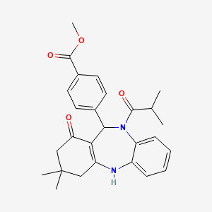 methyl 4-(10-isobutyryl-3,3-dimethyl-1-oxo-2,3,4,5,10,11-hexahydro-1H-dibenzo[b,e][1,4]diazepin-11-yl)benzoate