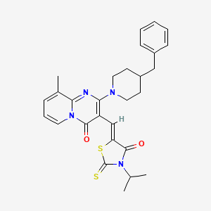 2-(4-benzylpiperidin-1-yl)-9-methyl-3-{(Z)-[4-oxo-3-(propan-2-yl)-2-thioxo-1,3-thiazolidin-5-ylidene]methyl}-4H-pyrido[1,2-a]pyrimidin-4-one